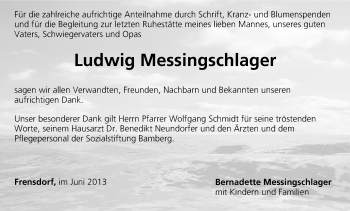 Anzeige von Ludwig Messingschlager von MGO