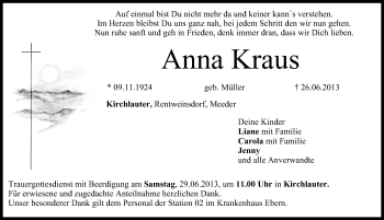 Anzeige von Anna Kraus von MGO