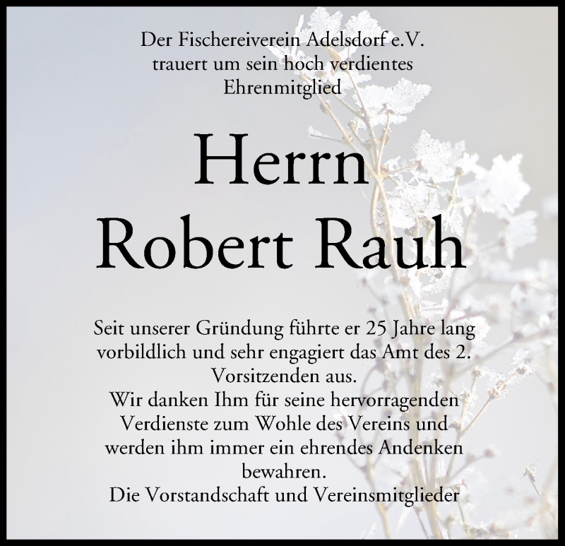  Traueranzeige für Robert Rauh vom 05.07.2013 aus MGO