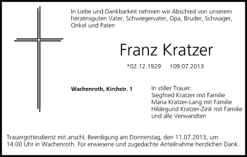 Anzeige von Franz Kratzer von MGO
