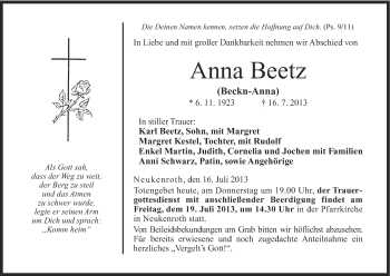 Anzeige von Anna Beetz von MGO