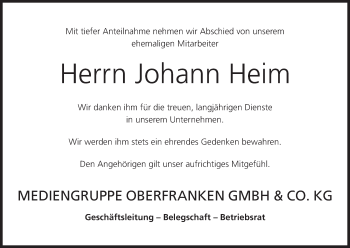Anzeige von Johann Heim von MGO