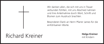 Anzeige von Richard Kreiner von MGO