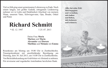 Anzeige von Richard Schmitt von MGO