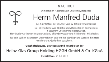 Anzeige von Manfred Duda von MGO