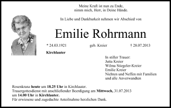 Anzeige von Emilie Rohrmann von MGO