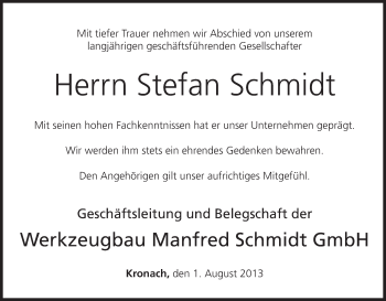 Anzeige von Stefan Schmidt von MGO