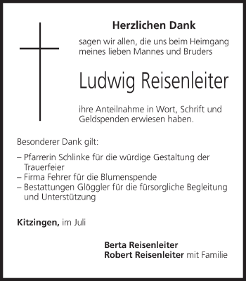 Anzeige von Ludwig Reisenleiter von MGO