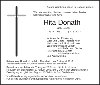 Anzeige von Rita Donath von MGO