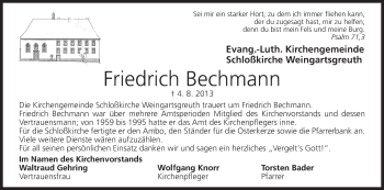 Anzeige von Friedrich Bechmann von MGO