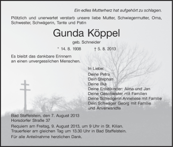 Anzeige von Gunda Köppel von MGO
