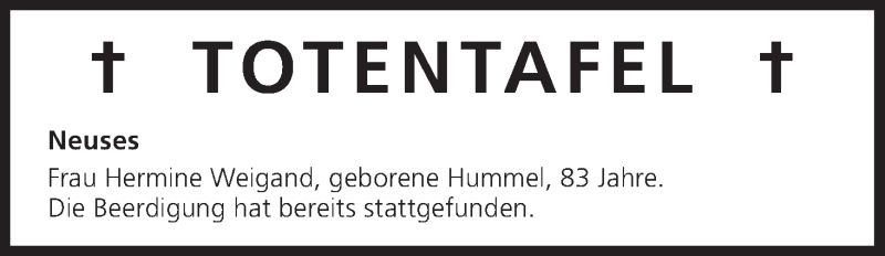  Traueranzeige für Totentafel vom 09.08.2013 vom 09.08.2013 aus MGO