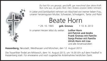 Anzeige von Beate Horn von MGO
