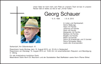 Anzeige von Georg Schauer von MGO