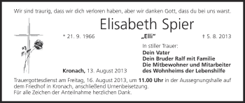 Anzeige von Elisabeth Spier von MGO