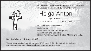 Anzeige von Helga Anton von MGO