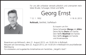 Anzeige von Georg Ernst von MGO