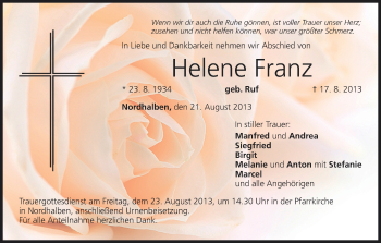 Anzeige von Helene Franz von MGO