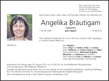 Anzeige von Angelika Bräutigam von MGO
