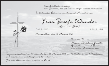 Anzeige von Josefa Wunder von MGO