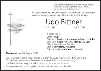 Anzeige von Udo Bittner von MGO