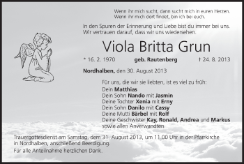 Anzeige von Viola Britta Grun von MGO