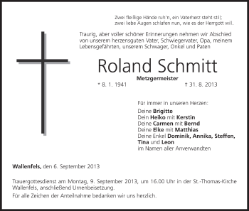 Anzeige von Roland Schmitt von MGO