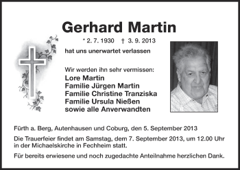 Anzeige von Gerhard Martin von MGO