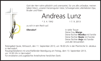 Anzeige von Andreas Lunz von MGO