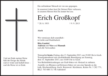 Anzeige von Erich Großkopf von MGO