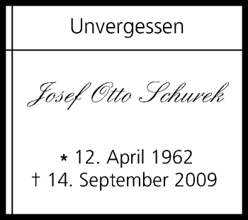 Anzeige von Josef Otto Schurek von MGO