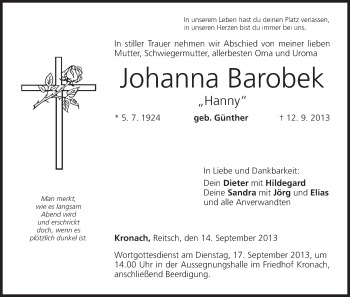 Anzeige von Johanna Barobek von MGO