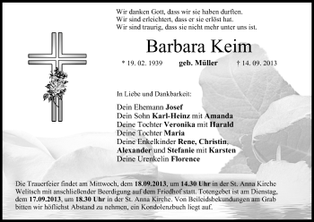 Anzeige von Barbara Keim von MGO