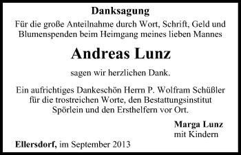 Anzeige von Andreas Lunz von MGO