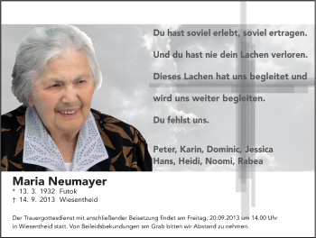 Anzeige von Maria Neumayer von MGO
