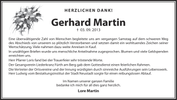 Anzeige von Gerhard Martin von MGO