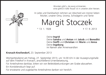 Anzeige von Margit Stoczek von MGO