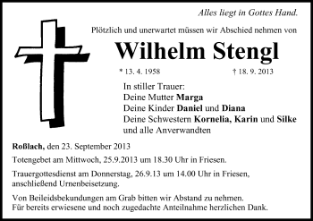 Anzeige von Stengl Wilhelm von MGO