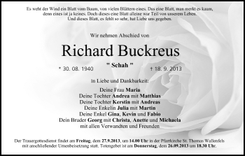 Anzeige von Richard Buckreus von MGO
