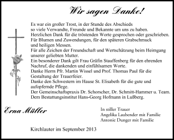 Anzeige von Erna Müller von MGO