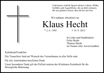 Anzeige von Klaus Hecht von MGO