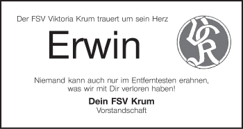 Anzeige von Erwin Krumholz von MGO