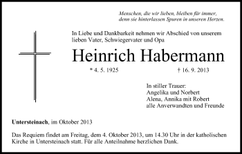 Anzeige von Heinrich Habermann von MGO