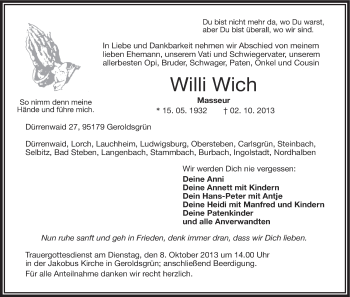 Anzeige von Willi Wich von MGO