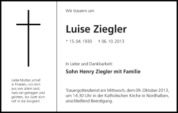 Anzeige von Luise Ziegler von MGO