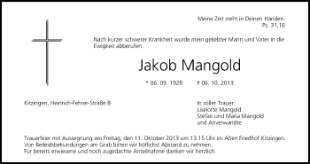 Anzeige von Jakob Mangold von MGO