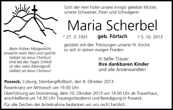 Anzeige von Maria Scherbel von MGO
