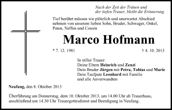 Anzeige von Marco Hofmann von MGO