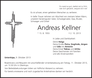 Anzeige von Andreas Kellner von MGO