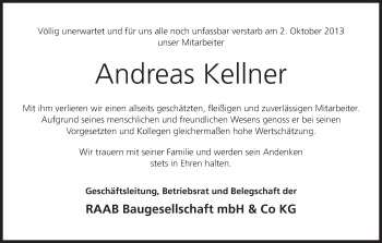 Anzeige von Andreas Kellner von MGO